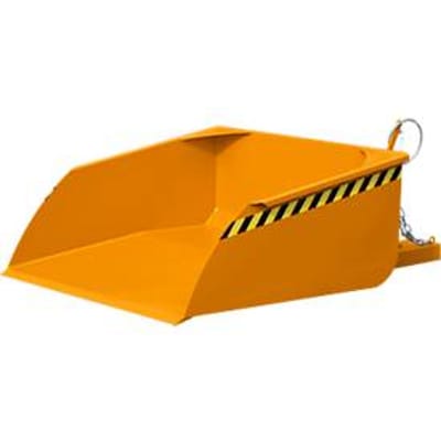 Bauer vorkheftruckbak BSI 75, kabelontgrendeling, L 1810 × B 1330 × H 710 mm, 0,75 m³, tot 1000 kg, gelakt staal, geel-oranje
