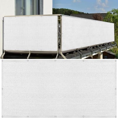 Privacyscherm Balkon - Balkonafdekking Windscherm - Privacy Creëren - Scheurbestendig HDPE Materiaal - 180 x 1000 cm - Wit
