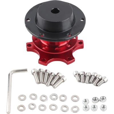 Adaptateur de moyeu de course universel rouge à démontage rapide pour volant de voiture Kit de moyeu à démontage rapide black