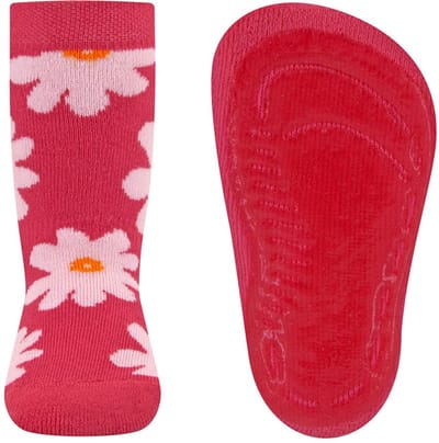 Antislipsokken Ewers - Fuchsia met Roze Margrieten - Elastisch - Siliconenzool-18/19
