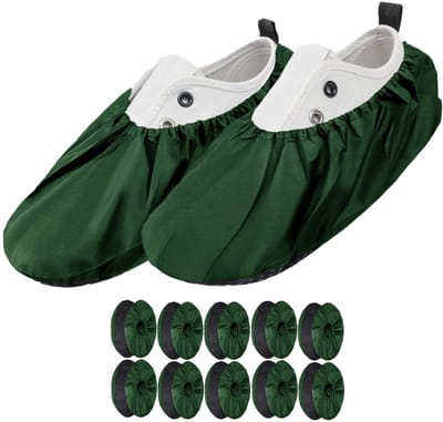 FEROCITY - Schoenovertrekken - Antislip, herbruikbaar - Unisex - Erwachsene - EU 38-45, 5 paren - Polyester - Groen