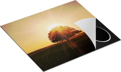Chefcare Inductie Beschermer Zonsondergang Achter een Grote Boom - 60x50 cm - Afdekplaat Inductie - Kookplaat Beschermer - Inductie Mat