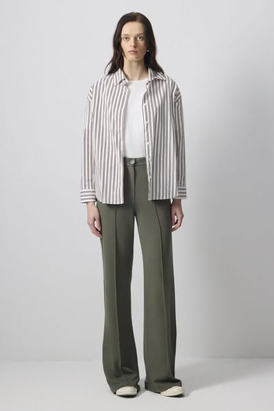 Touché Privé - Soepelvallende jersey broek - Khaki - Dames