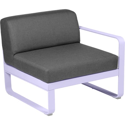 Fermob BELLEVIE Fauteuil Module rechts - D1 Marshmallow - A3 grafietgrijs
