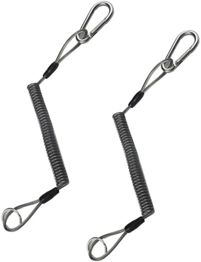 Dailygoods- Schroefsleutelhanger 2 Stuks - Sleutelhanger met Karabijnhaak - Lichtgewicht en Compact - Sterk en Slijtvast - Flexibel Spiraaltouw - Veilig Bevestigen