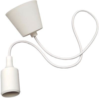 LED Hanglamp - Hangverlichting - E27 Fitting - Rond - Mat Wit - Kunststof