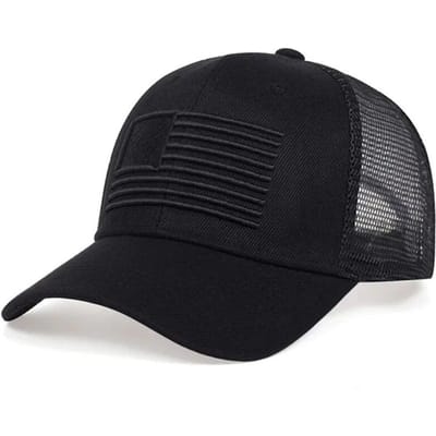 Mode Amerikaanse Vlag Borduurwerk Baseball Net Petten Lente en Zomer Buiten Verstelbaar Casual Petten Zonbescherming Pet zwart