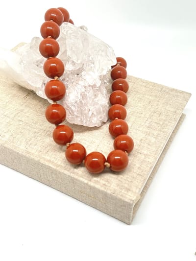 Bruine statement ketting met ronde kralen - ketting - statement ketting - ketting met kralen - ketting - ketting bruin - bruine ketting - bubble grote kralen ketting - brown necklace - necklace brown - lange ketting - kralen ketting - schakelketting