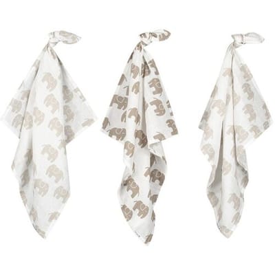 Prénatal hydrofiele luiers Otis Olifant 3 stuks Lightgrey unisex