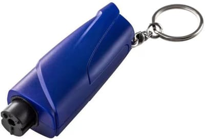 Autoruitenbreker - Veiligheidshamer voor het breken van glas - Noodgereedschap - Gordelsnijder - Draagbaar sleutelhangeraccessoire - Blauw