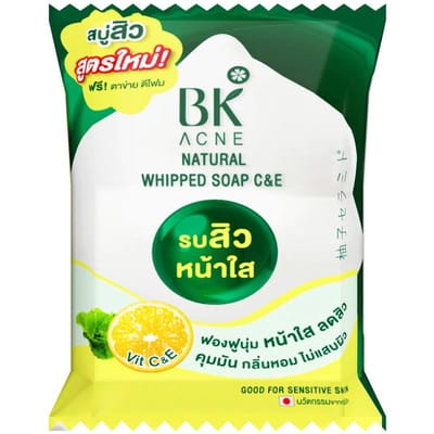 BK Acne Natural Whipped Soap C & E, Good for Sensitive Skin, 60 g. 60 g.