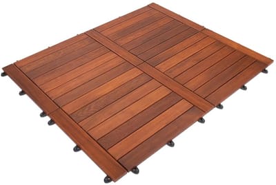 Houten Terrasplanken - Terrastegels Balkontegels - Buitenruimte Verfraaien - Modulair Kliksysteem - 1 m² - Thermo-essen
