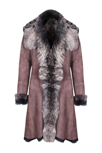 Dames trenchcoat van bruingoud Toscaanse schapensuède - Celeste