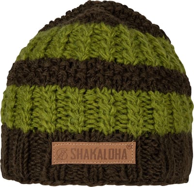 Shakaloha Gebreide Wollen Muts Heren & Dames Beanie Hat van schapenwol met fleece voering - Base Beanie Olive Unisex - One Size Wintermuts