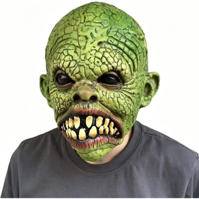 Halloween Demon Horror Latex Masker One size fits all adults groen
