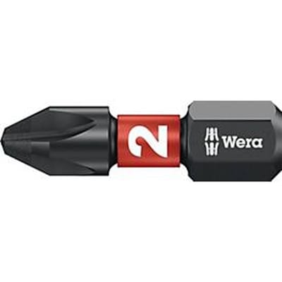 WERA bit 851/1 IMP DC PH2, L 25 mm, 1/4 inch C6.3, met diamant bekleed, slagpin, 10 stuks