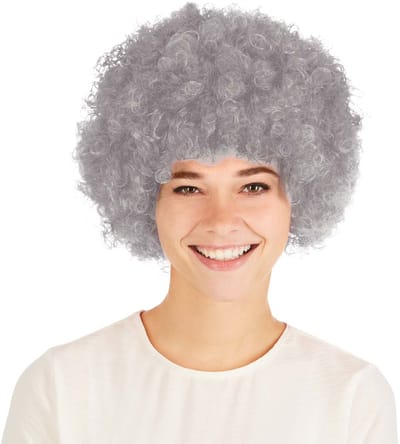 dressforfun - pruik clown Afro grijs - verkleedkleding kostuum halloween verkleden feestkleding carnavalskleding carnaval feestkledij partykleding - 303641