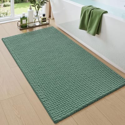 Zachte en Sneldrogende Chenille Badmat 60x110cm, Absorberend en Antislip, Ideaal voor Badkamer en Douche, Groen