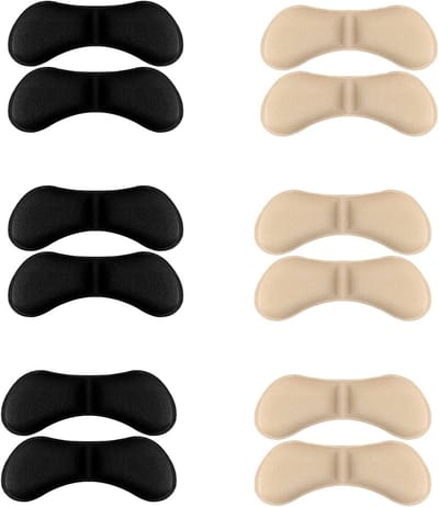 12 Beschermers voor Hakken, Comfortabele Hakken Pads, Antislip Inlegzolen voor Schoenen, Geschikt voor Diverse Schoentypes (6 Paar)