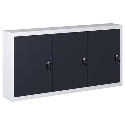 vidaXL - Gereedschapskast - voor - aan - de - wand - metaal - grijs - en - zwart