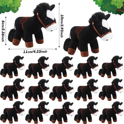 12-120 Stuks 4-inch Paard Knuffeldier Paard Speelgoed Paard Pluche Adopteer een Paard Feest Bedankje Staand Knuffelpaard Mini Pluche Verjaardag 12 PCS