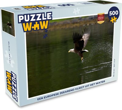 Puzzel Een Europese zeearend vliegt uit het water - Legpuzzel - Puzzel 500 stukjes