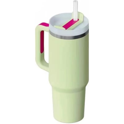 40oz 304 Staal Geïsoleerde Waterfles Thermische Koffie Auto Mok Koude Bekers Vacuümfles Met Handvat Rietje Voor Sport Duurzaam 40oz
