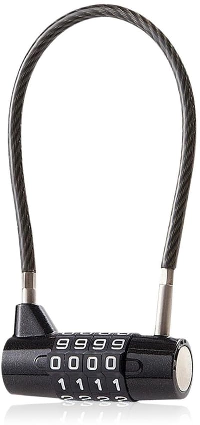 Store_8 - Stalen Kabel Combinatieslot - Veilig en Duurzaam - Betrouwbaar en Sterk - Voor Kasten en Schuren - Geschikt voor Beveiliging - Kleur Zwart