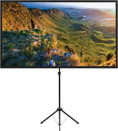 Projectiescherm met Standaard - Draagbaar Scherm - Thuisbioscoop Maken - Lichtgewicht & Snel Opgezet - 80 Inch 16:9 - Wit