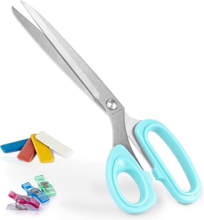 Mrs. Jones Kleermakersschaar stofschaar professionele set 20 x stofklemmen & 4 x krijt stofschaar textielschaar met naaitoebehoren stofschaar voor naaiwerk hobby knutselen doe-het-zelf .