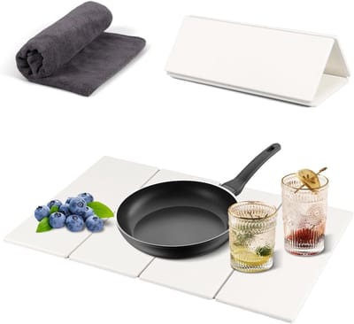Keukenmat 60 x 39 cm Vouwbaar met Sneldrogende en Super Absorberende Functie voor Afwas, Koffiezetapparaat en Servies