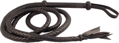 Arabische zweep 250 cm - leer - nylon - zwart