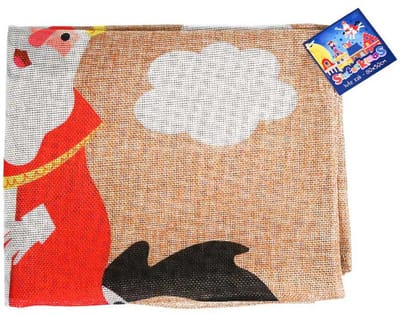 Johntoy jute zak Sinterklaas cadeauzak 80x50 cm herbruikbaar.
