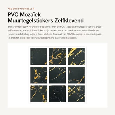 Dailygoods- Mozaïek Sticker 40 Stuks - Zelfklevende Tegelstickers - Waterdichte Muurstickers - PVC Vinyl Art - 10x10 cm - Geschikt voor Keuken/Badkamer