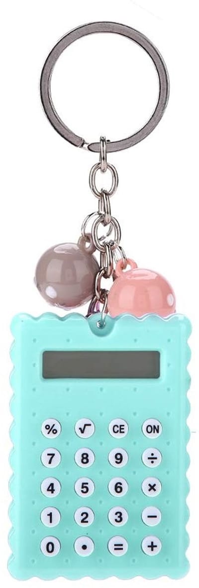Dailygoody - Mini-rekenmachine - Draagbaar en praktisch - Sleutelhangerontwerp - Groen - 8-cijferige calculator - Ideaal voor kinderen en studenten -