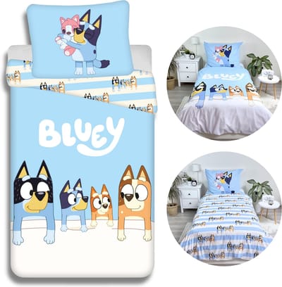 Bluey Rits beddenset, voor kinderen, katoenen beddengoed 140x200 cm, Oeko-Tex