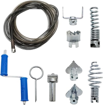 Professionele Rioolreinigingsspiraal 5 meter met Universele Adapters