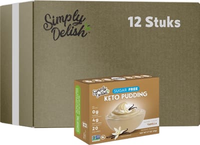 Simply Delish | Sugar Free Instant Pudding | Vanilla | 12 stuks | 12 x 48g