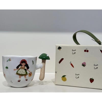 Groente Handvat Kop Schattige Keramische Kop Creatieve Speciale Vorm Kop Kop Huishouden Koffiekop Vasthoudbeker Hoge Waarde Waterbeker 280ml