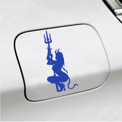 Bumpersticker - Duivel - 13,2 X 6,1 - Blauw