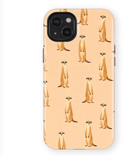 Safari Tough Case geschikt voor iPhone 14 Plus | Premium hoesje met Safari Dieren Design | Geschikt voor Mag | Dieren Print Backcover geschikt voor iPhone 14 Plus Stokstaartje