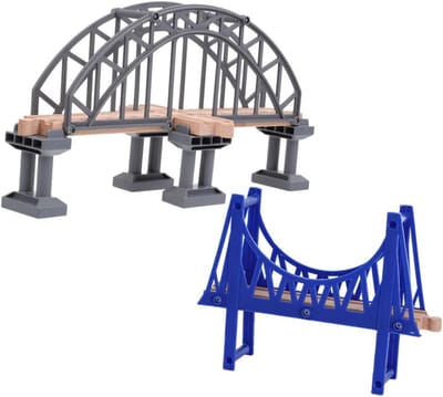 Treinrails Brugbouwset - Speelgoed Bruggen - Ruimtelijk Inzicht - Creatief Knutselen - 31.50X17.00X13.00CM - Diverse kleuren