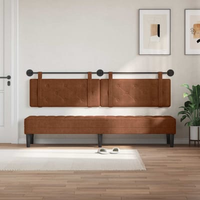 vidaXL - Hangend - hoofdbord - Bruin - Antiek - PU