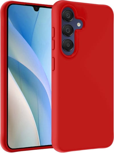 Hoesje - Geschikt voor Samsung Galaxy A15 - Sterk & Shockproof - Siliconen Case - Hoes Cover - Telefoonhoes - Rood