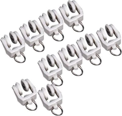 FSW-Products - 10 Stuks - Gordijnrunners - Gordijn Runner - Gordijnhaken - Gordijnringen - Gordijnglijders - Glijders - Gordijnen - Wit - Rail - Vliegend