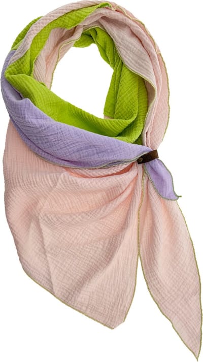 LOT83 Sjaal Yara - Vegan leren sluiting - Omslagdoek - Ronde sjaal - Tricolore 1 - 1 Size fits all