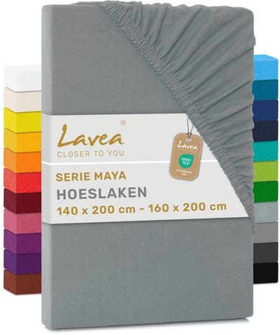 Jersey hoeslaken, Maya-serie, 100% katoen, hoogwaardig vakmanschap, elastisch en Oeko Tex 100 gecertificeerd