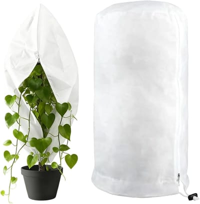 Winterzeil voor buitenplanten - 80 x 100 cm - 2 stuks - winterhoes voor potplanten - beschermhoezen tegen vorst - beschermt bomen tegen kou en schadelijke wind - herbruikbaar - plantbescherming - tuinaccessoires