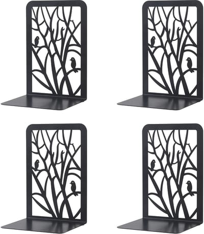 Allecto - Boeksteunen - CD Boekhouder - Robuuste design - Zwart - Boekenkast organizer - Perfect voor kantoor en school - Set van 2