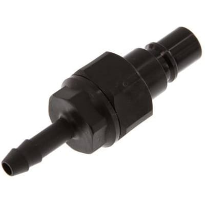 POM DN 7.2 Koppeling Insteeknippel 6 mm Slangpilaar Dubbele afsluiting